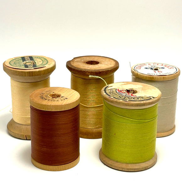 Vintage Thread On Wooden Spools Lot Of 30 - Picture 8 of 12